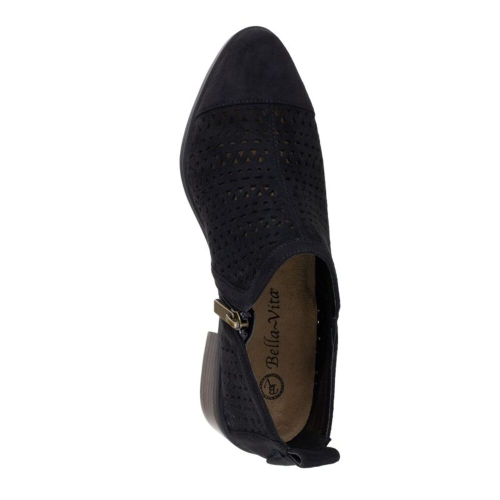 BELLA VITA Womens Black Padded Ashlyn Ii Almond Toe Block Heel Shootie 7.5 W - Picture 3 of 4